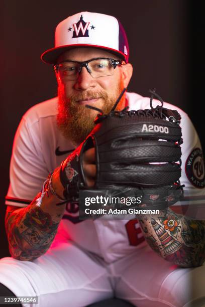 Sean Doolittle of the Washington Nationals poses for a photo during the Washington Nationals Photo Day at The Ballpark of the Palm Beaches complex on...