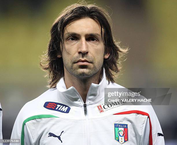 Italy's Andrea Pirlo poses before their friendly football match Italy vs Cameroon, on March 03, 2010 at Louis II stadium in Monaco. AFP PHOTO VALERY...