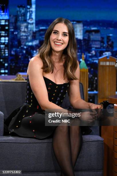 Episode 1629 -- Pictured: Actress Alison Brie during an interview on Monday, April 4, 2022 --