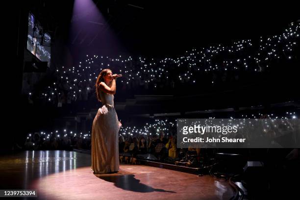 Lorde performs onstage during opening night of her 'Lorde World Tour' at the Grand Ole Opry House on April 03, 2022 in Nashville, Tennessee.