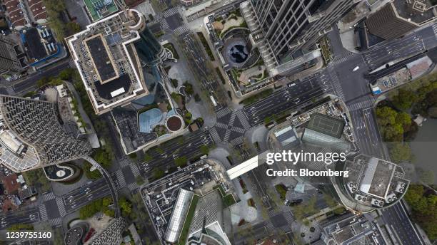 Nearly-empty roads during a phased lockdown due to Covid-19 in Shanghai, China, on Tuesday, April 5, 2022. Shanghai reported more than 13,000 daily...