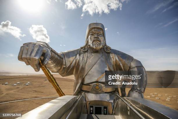 View from the statue of Genghis Khan in Ulaanbaatar, Mongolia on April 04, 2022. Mongolia is among the countries that tourists from all over the...