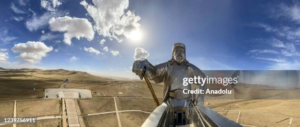 View from the statue of Genghis Khan in Ulaanbaatar, Mongolia on April 04, 2022. Mongolia is among the countries that tourists from all over the...