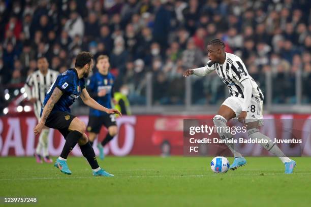 Denis Zakaria of Juventus during the Serie A match between Juventus and FC Internazionale at Allianz Stadium on April 3, 2022 in Turin, Italy.