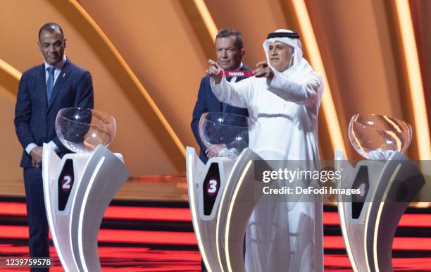 Adel Ahmed Mallala during the draw for the 2022 FIFA World Cup in Qatar at the Doha Exhibition & Convention Center on April 1, 2022 in Doha, Qatar.