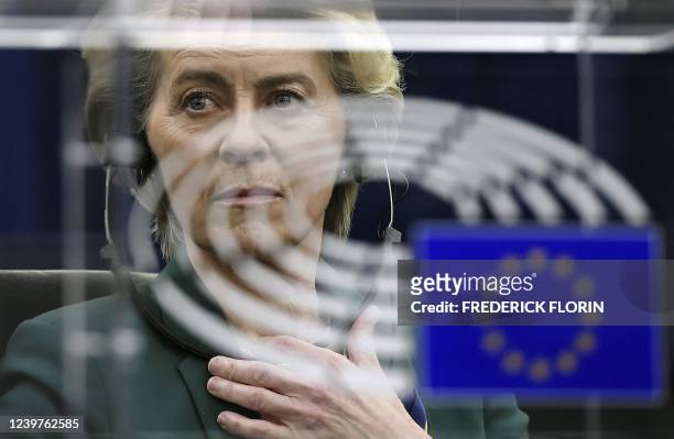 European Commission President Ursula von der Leyen attends a Question Time on her Commission two years on, implementation of the political...