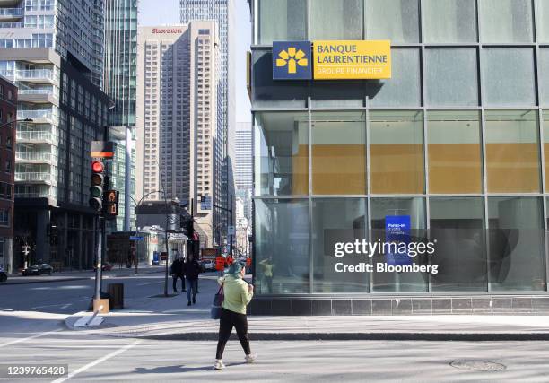 Laurentian Bank branch in Montreal, Quebec, Canada, on Tuesday, April 5, 2022. Laurentian Bank and Mackenzie Investments are offering four new...