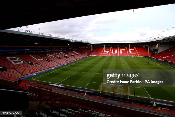 General view of the stadium ahead of the Sky Bet Championship match at Bramall Lane, Sheffield. Picture date: Tuesday April 5, 2022.