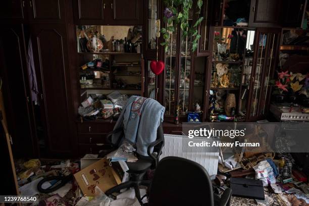 An apartment looted by the Russians, on April 5, 2022 in Bucha, Ukraine. The Ukrainian government has accused Russian forces of committing a...