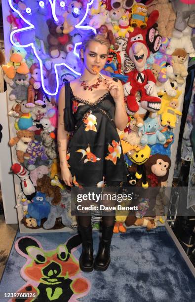 Bee Beardsworth attends the launch of new collection 'Heaven By Marc Jacobs' at Dover Street Market on April 5, 2022 in London, England.