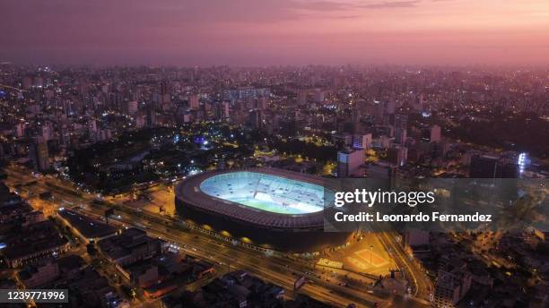 Aerial view of Estadio Nacional prior a match between Sporting Cristal and Flamengo as part of Copa CONMEBOL Libertadores 2022 at Estadio Nacional de...