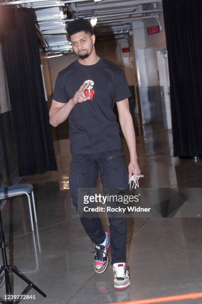Jeremy Lamb of the Sacramento Kings arrives to the arena prior to the game against the New Orleans Pelicans on April 5, 2022 at Golden 1 Center in...