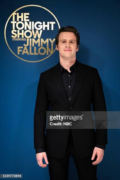 Episode 1630 -- Pictured: Actor Jonathan Groff poses backstage on Tuesday, April 5, 2022 --