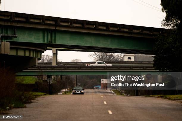 February 23, 2022: Elevated highway interstate 65 in Montgomery on February 23, 2022. Highways have been used in the past to redraw or separate...