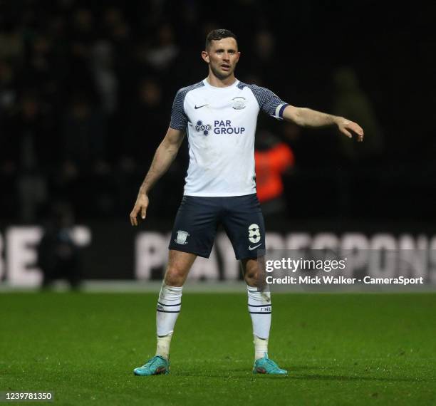 Preston North End's Alan Browne during the Sky Bet Championship match between Preston North End and Blackpool at Deepdale on April 5, 2022 in...