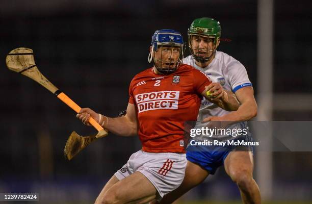 Tipperary , Ireland - 2 April 2022; Sean ODonoghue of Cork is tackled by Michael Kiely of Waterford during the Allianz Hurling League Division 1...