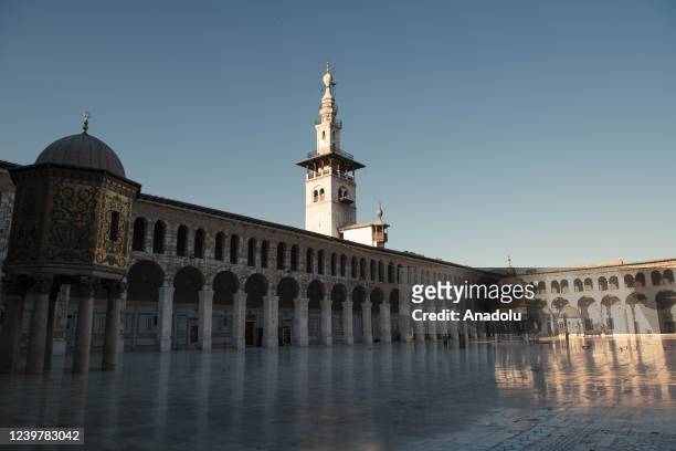 General view of the Umayyad Mosque during the holy month of Damascus, Syria on April 04, 2022.