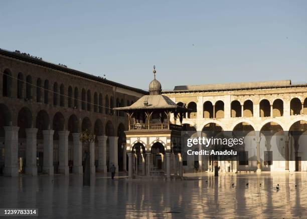 General view of the Umayyad Mosque during the holy month of Damascus, Syria on April 04, 2022.