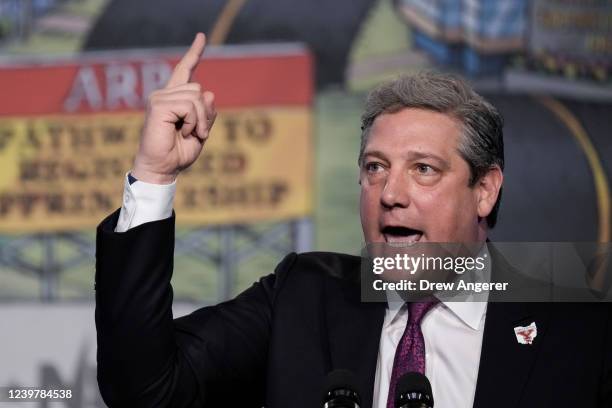 Senate candidate Rep. Tim Ryan speaks during the annual North America's Building Trades Union's Legislative Conference at the Washington Hilton Hotel...