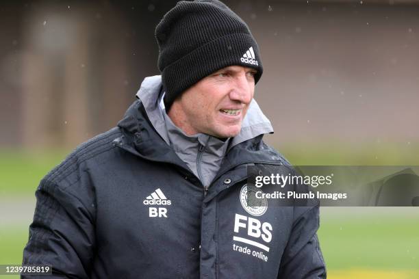 Leicester City Manager Brendan Rodgers during the Leicester City training session at Leicester City Training Ground, Seagrave on April 06th, 2022 in...