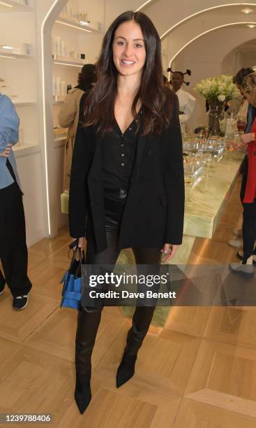 Melanie Hamrick attends an evening of jewellery and skincare hosted by Jade Jagger and Dr Barbara Sturm on April 6, 2022 in London, England.