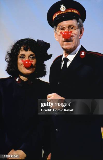 Scene from The Meeting Sketch on the Night of TV of Red Nose Day 1993 with Floella Benjamin, Ronald Forfar, Richard Gibson, Gareth Hale, Norman Pace,...