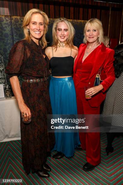 Santa Montefiore, Lily Sebag-Montefiore and Louise Fennell attend the launch of Artingstall's Gin by Paul Feig at Isabel, Mayfair on April 6, 2022 in...
