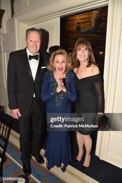 Richard Freedman, Nikki Haskell and Vicki Freedman attend Clive's Milestone Birthday Gala on April 6, 2022 at Cipriani South Street in New York City.