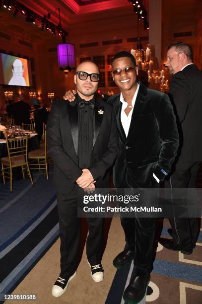 Richie Akiva and Gianni Harrell attends Clive's Milestone Birthday Gala on April 6, 2022 at Cipriani South Street in New York City.