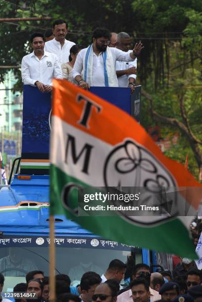 All India Trinamool Congress National General Secretary Abhishek Banerjee participates in a road show in favour of TMC candidate Babul Supriyo for...