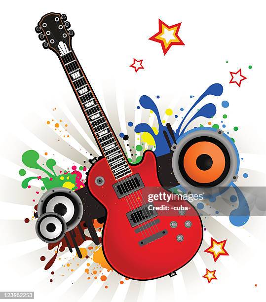 music background - guitar strings stock illustrations