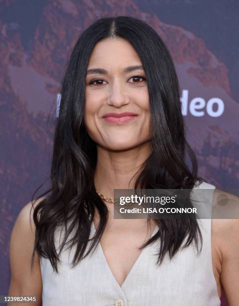 Actress Julia Jones attends the Prime Video "Outer Range" premiere at the Harmony Gold Theater in Hollywood, California, on April 7, 2022.