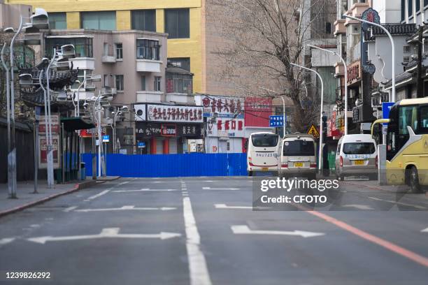 An empty road is seen in Changchun, Jilin Province, China, On April 4, 2022. Changchun is currently under lockdown.