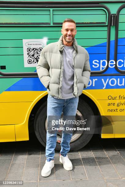 Calum Best attends the launch of Raise It Up supporting Ukrainian refugees at The Londoner Hotel on April 8, 2022 in London, England.