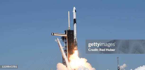 SpaceX Falcon 9 rocket lifts off from launch complex 39A carrying the Crew Dragon spacecraft on a commercial mission managed by Axion Space at...