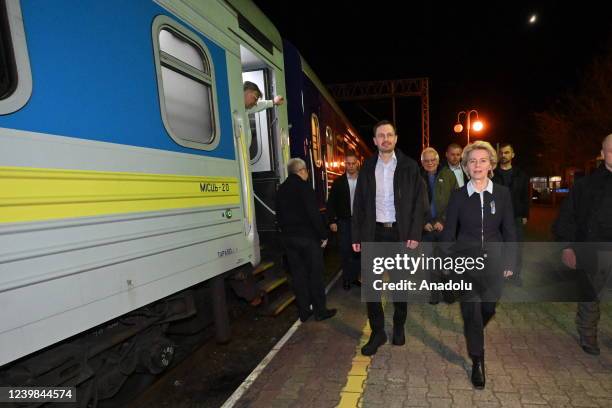 European Commission President Ursula von der Leyen and European Union High Representative for Foreign Affairs and Security Policy Josep Borrell walk...