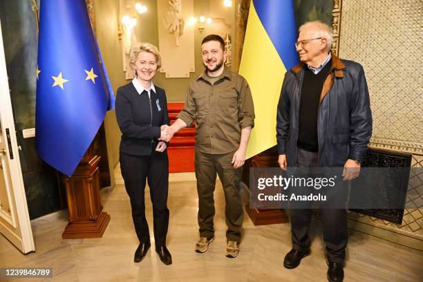 European Commission President Ursula von der Leyen and European Union High Representative for Foreign Affairs and Security Policy Josep Borrell meet...