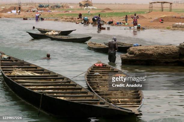 View of River Niger, which is the largest river in West Africa, with a length of more than 4,000 kilometers, in Segou, Mali on April 8, 2022. The...