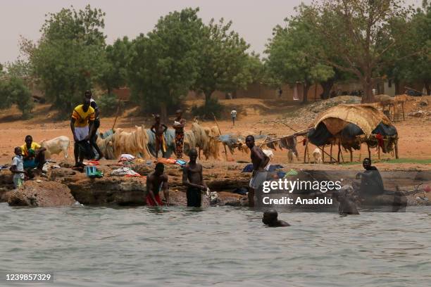 General view of River Niger, which is the largest river in West Africa, with a length of more than 4,000 kilometers, in Segou, Mali on April 8, 2022....