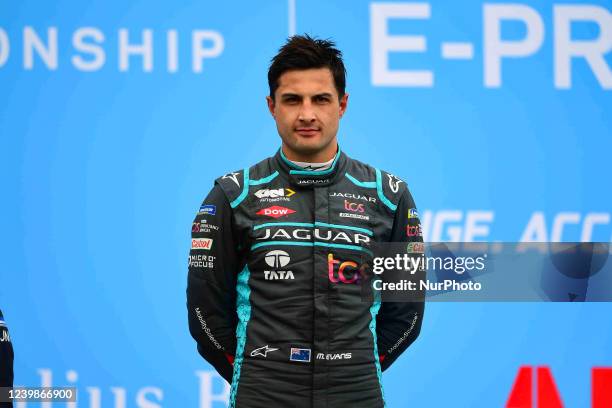 Mitch Evans of Jaguar tcs Racing on podium during celebration of Rome E-Prix, 4th round of Formula E World Championship in city circuit of Rome, EUR...