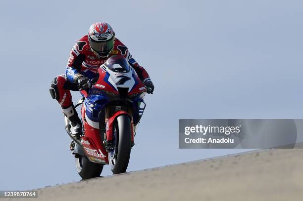 Iker Lecuona of Team HRC competes in the race of the 2022 MOTUL FIM Superbike World Championship at the Pirelli Aragon Round from the MotorLand...