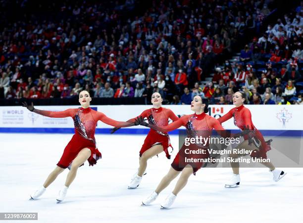 Team Les Supremes from Canada compete in the Free Program during the ISU World Synchronized Skating Championships at FirstOntario Centre on April 09,...