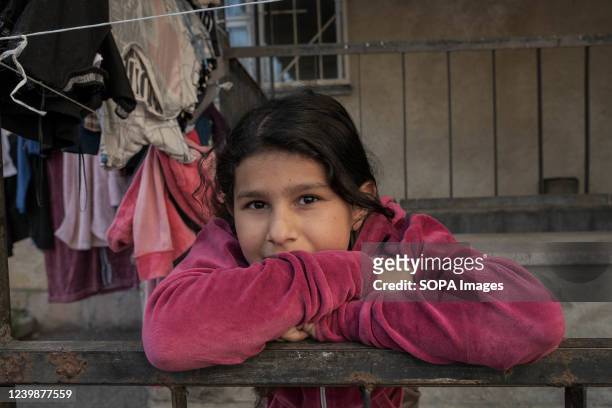 Young Roma girl is pictured at the refugee center. The Roma people known as âromaniesâ, also known as âgypsiesâ, are among the 4 million...