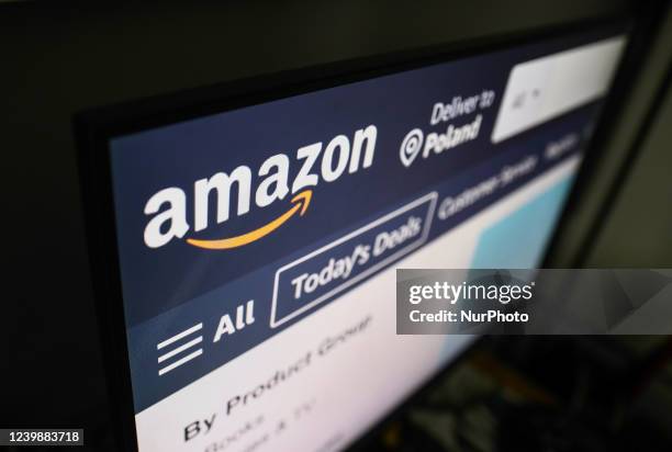 Amazon website displayed on a computer screen is seen in this illustration photo taken in Krakow, Poland on April 6, 2022.