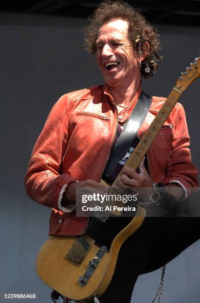 Keith Richards and The Rolling Stones perform during a press conference to announce "The Bigger Bang" world tour at the Julliard Music School May 10,...