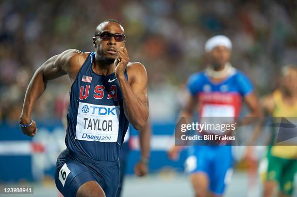 13th IAAF World Championships in Athletics: USA Angelo Taylor in action during Men's 400M Hurdles Semifinals at Daegu Stadium. Daegu, South Korea...