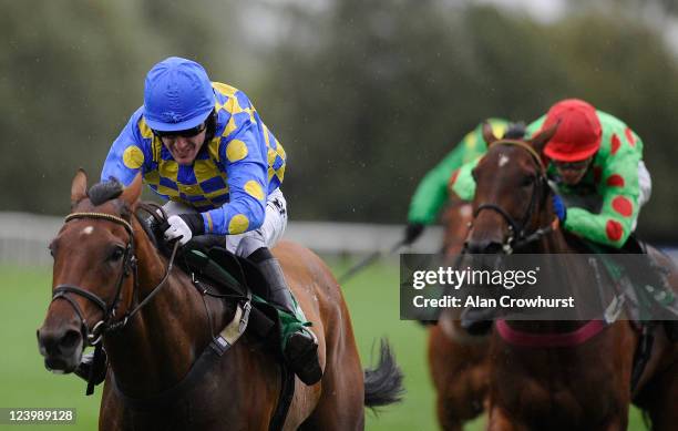 Tony McCoy riding Thespis Of Icaria wins the Dapple Grey 2 For 1 Pub Intermediate Open National Hunt Flat Race at Uttoxeter racecourse on September...