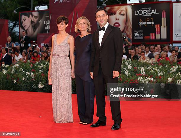 Actress Claudia Pandolfi, director Cristina Comencini and actor Filippo Timi attend the "Quando La Notte" premiere during the 68th Venice Film...