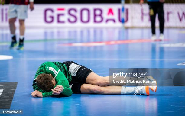 Lasse Bredekjaer Andersson of Fuechse Berlin during the game between Fuechse Berlin against TSV Hannover-Burgdorf on April 10, 2022 at...