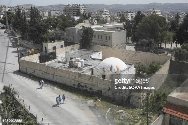 General view of Joseph's tomb in the city of Nablus in the occupied West Bank, which was attacked in the late hours of the night by unknown persons.